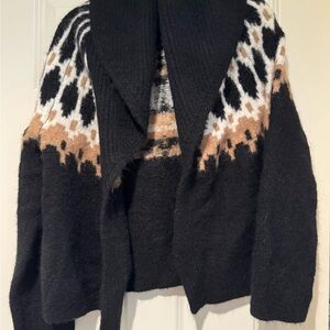 Black and Brown Patterned Women's Sweater
